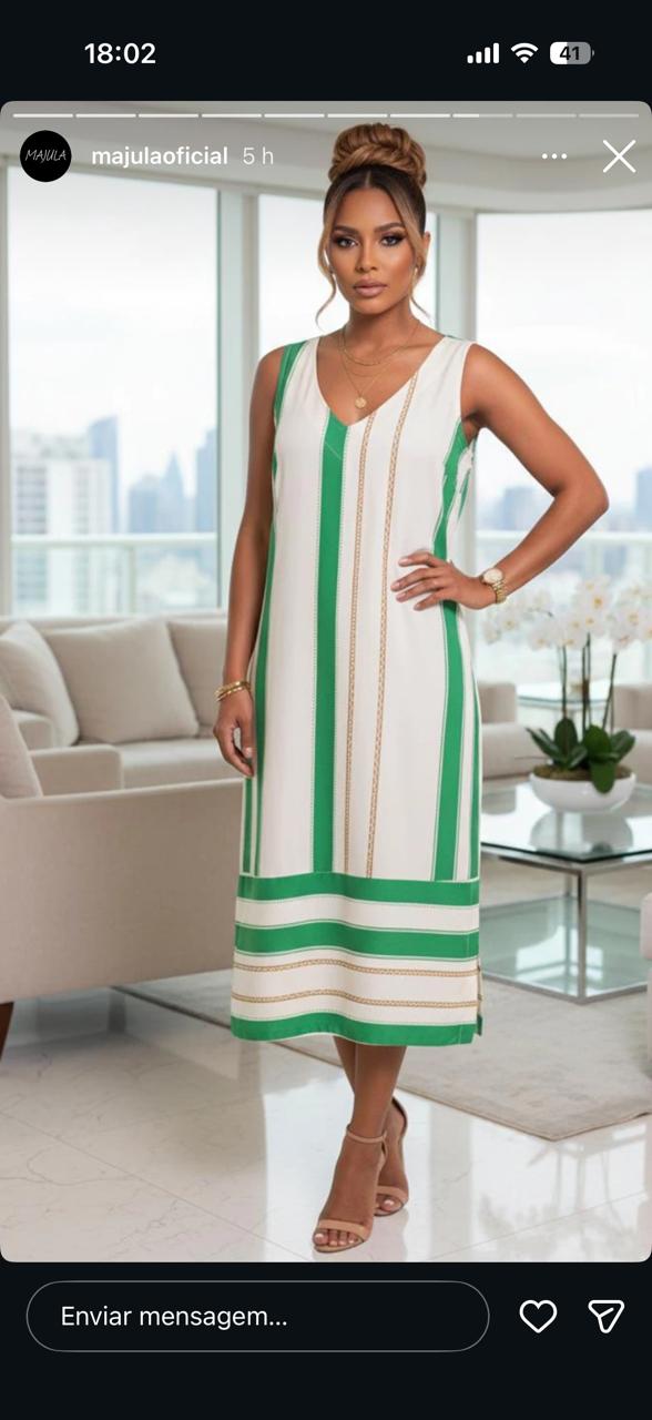Vestido Majula Listrado