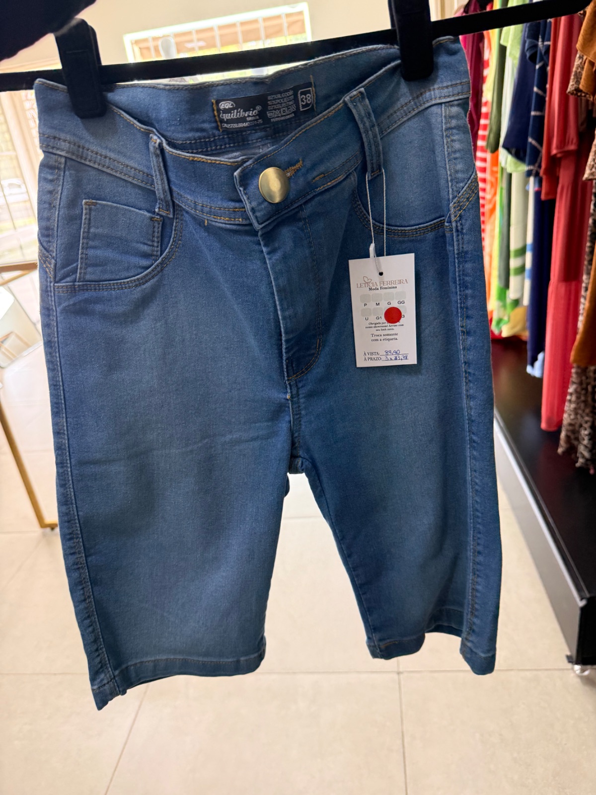 Bermuda ciclista Jeans claro