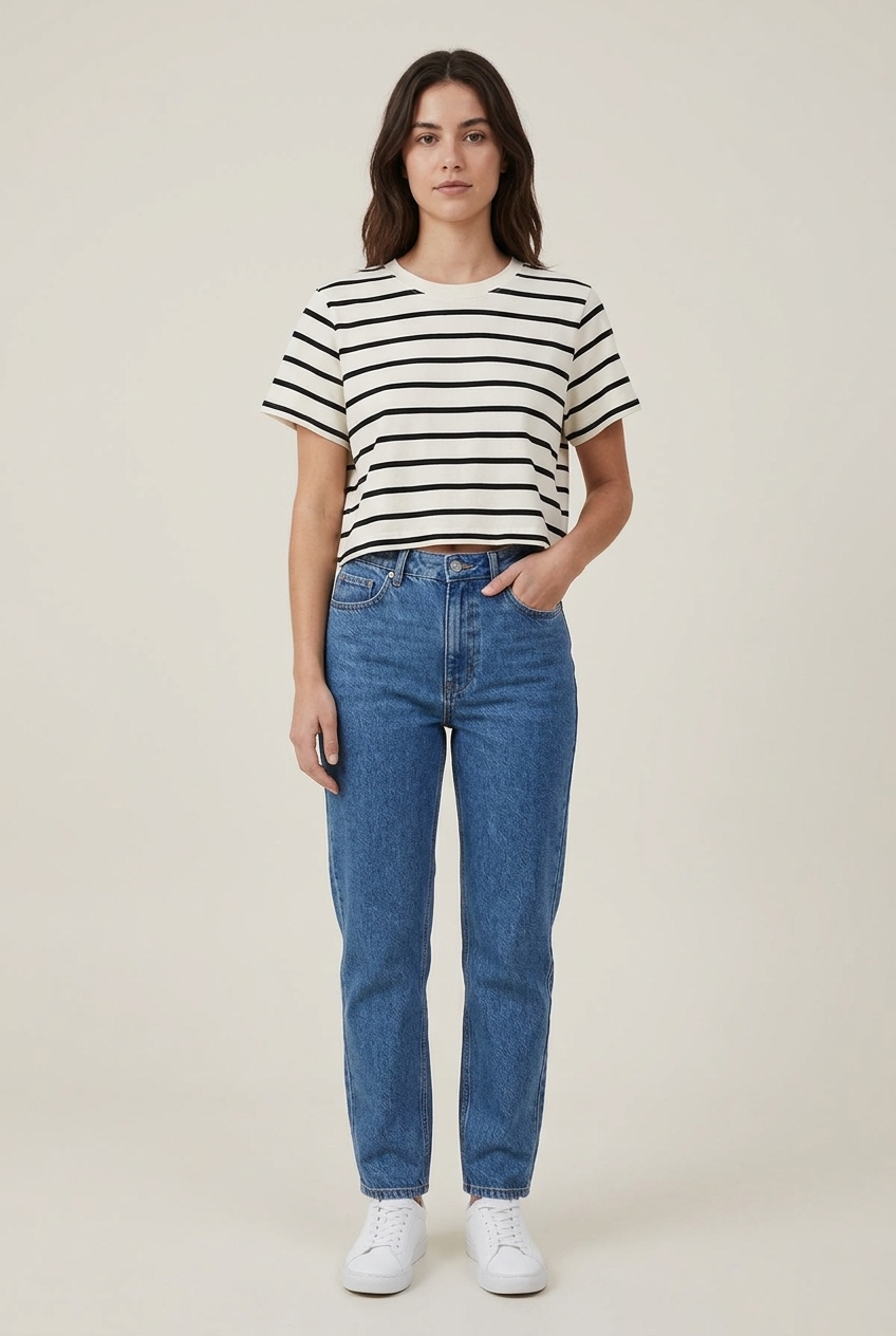 Cropped listrado